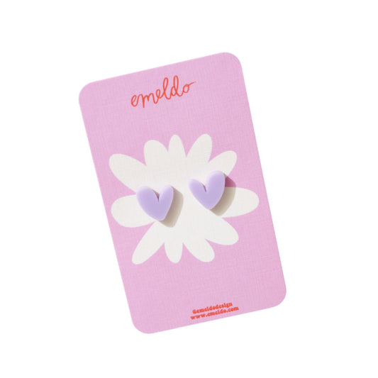 MAUVE HEART STUDS