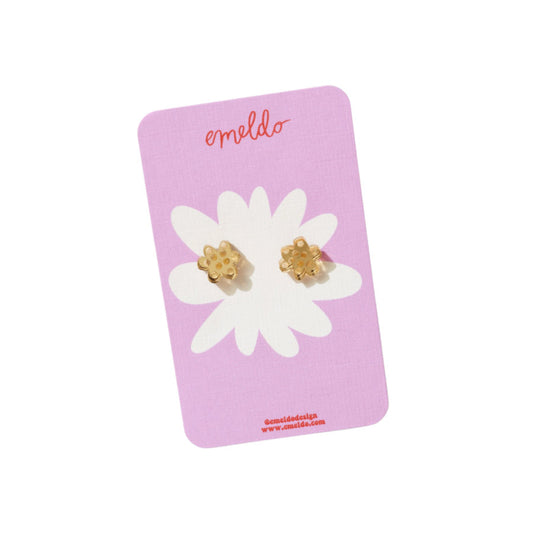 GOLD MIRROR FLOWER STUDS