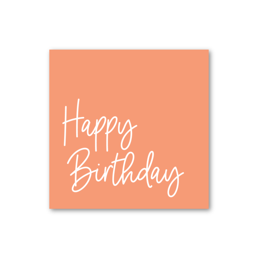happy birthday peach card