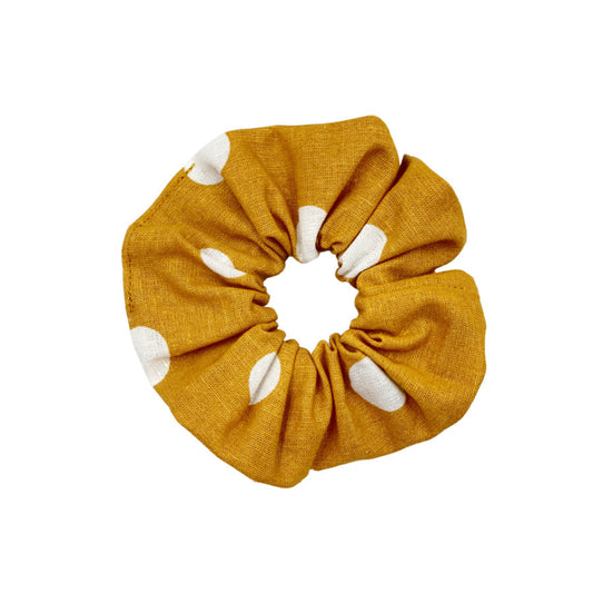 LINEN SCRUNCHIE - MUSTARD SPOTS