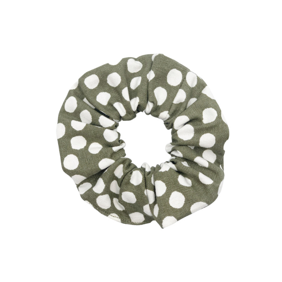 Olive Dots Scrunchie